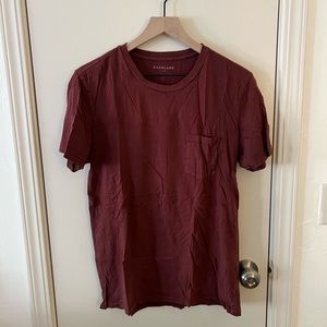 Everlane Men’s Cotton Pocket Tee, Maroon, S